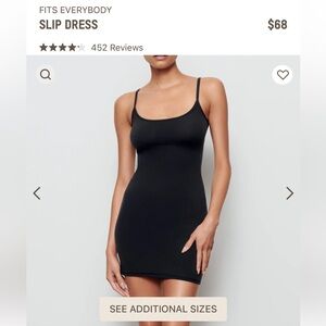 SKIMS Fits Everybody Slip Dress ONYX Color in Size M